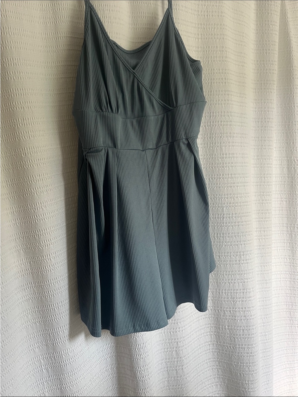 Blue Spaghetti-Strap Fit & Flare romper
